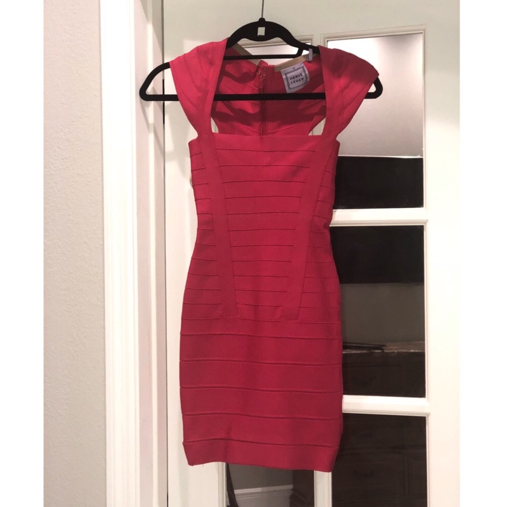 Hot pink Herve Leger dress